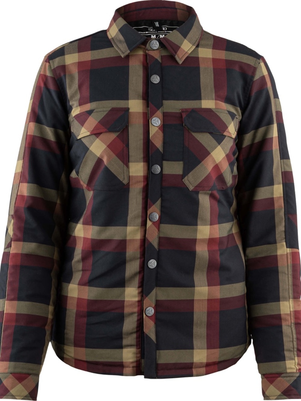 Women’s Quilted Plaid Shirt Jacket - Black, Burgundy & Olive